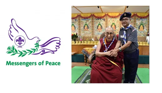 Scout highlights Messengers of Peace work to the Dalai Lama