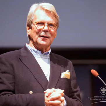 Björn Wahlström, BP Fellow, challenging the Scouts in his role as entrepeneur