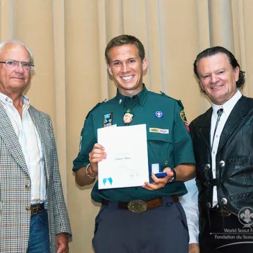 Mr David Hines (US) presented to His Majesty as a new BP Fellow