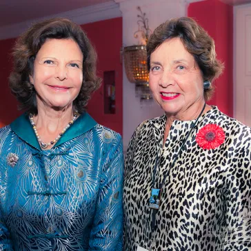 HM Queen Silvia and Mrs Margot Bogert