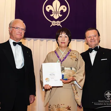 Mrs Hisako Kano (JP) presented to His Majesty as a new BP Fellow