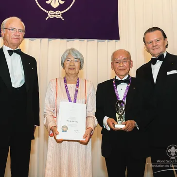Mr & Mrs Tadao Kato (JP) presented to His Majesty as Benefactor Circle Members